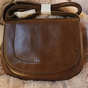 HOBO Rich Brown Leather Crossbody Bag